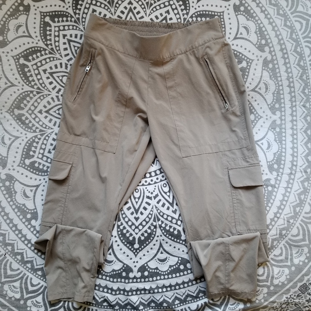 ATHLETA WORKOUT PANTS GREY WINBREAKER CUTE POCKETS